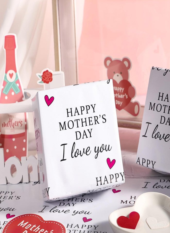 WRAPAHOLIC Mother's Day Wrapping Paper Sheet - 6 Sheets Happy Mother's Day I Love You Design Folded Flat for Party, Celebration - 19.7 Inch X 27.5 Inch Per Sheet - Image 4